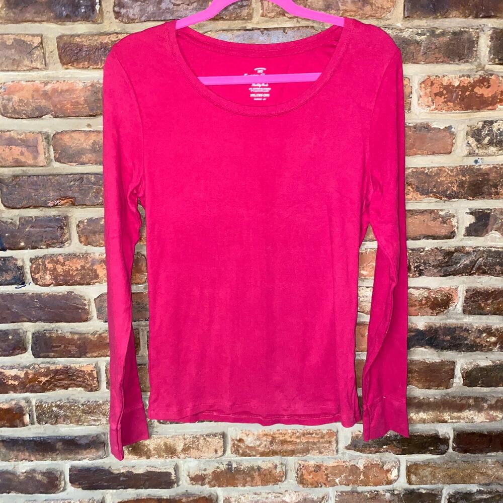 Faded Glory Red Long Sleeve Crew NeckT-Shirt Women's Size XXL 20